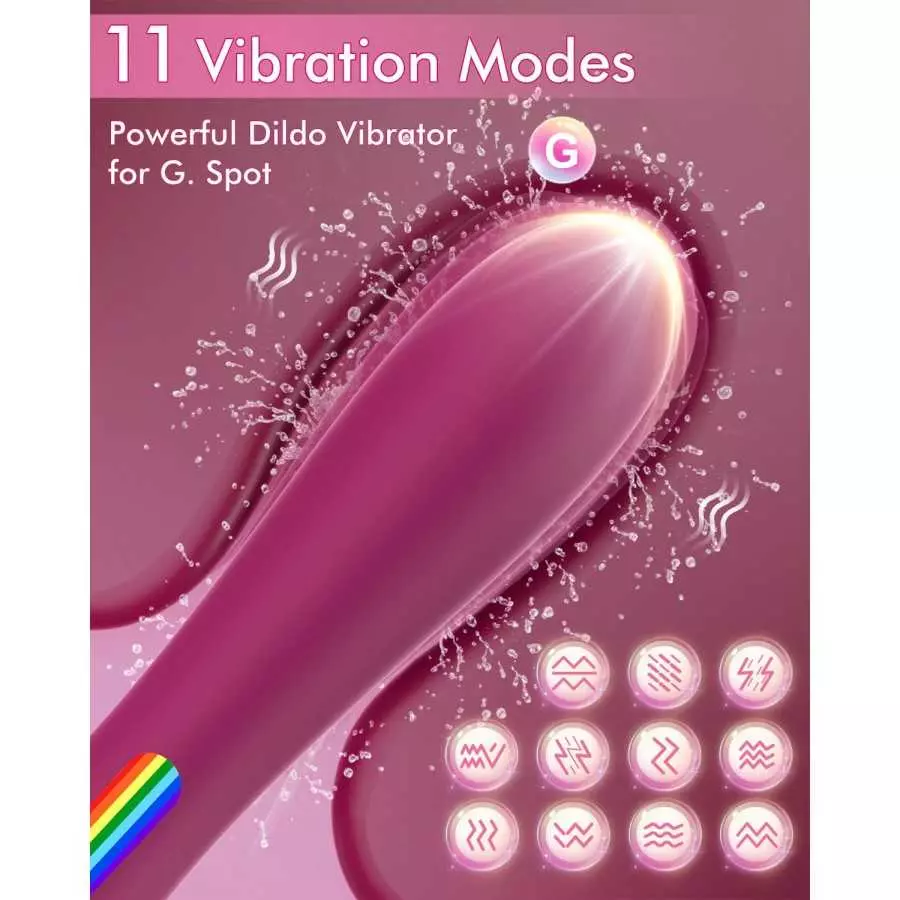 G Spot Dildo Vibrator - MOOLIGIRL Vibrating Wand Clitoral Vibrator with 11 Vibration Modes, Rose Sex Personal Massager Clitoral 