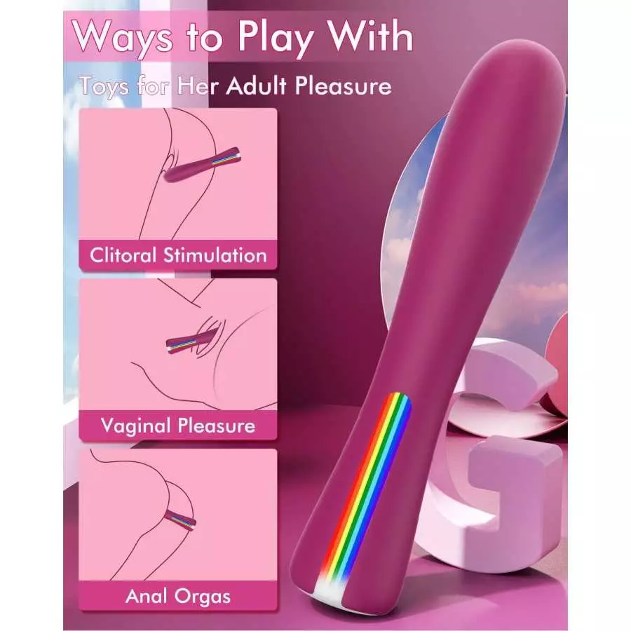 G Spot Dildo Vibrator - MOOLIGIRL Vibrating Wand Clitoral Vibrator with 11 Vibration Modes, Rose Sex Personal Massager Clitoral 