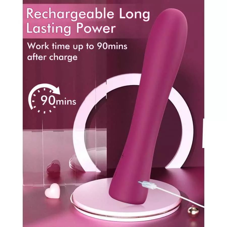 G Spot Dildo Vibrator - MOOLIGIRL Vibrating Wand Clitoral Vibrator with 11 Vibration Modes, Rose Sex Personal Massager Clitoral 