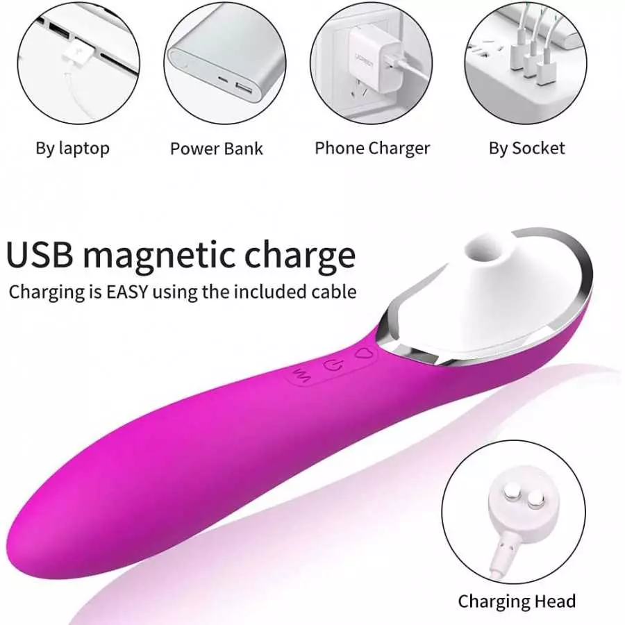 Sucking Vibrator for Women with 10 Intense Suction and 10 Speed Vibration Rechargeable Clit Sucker Nipple Stimulator Sex Toys fo