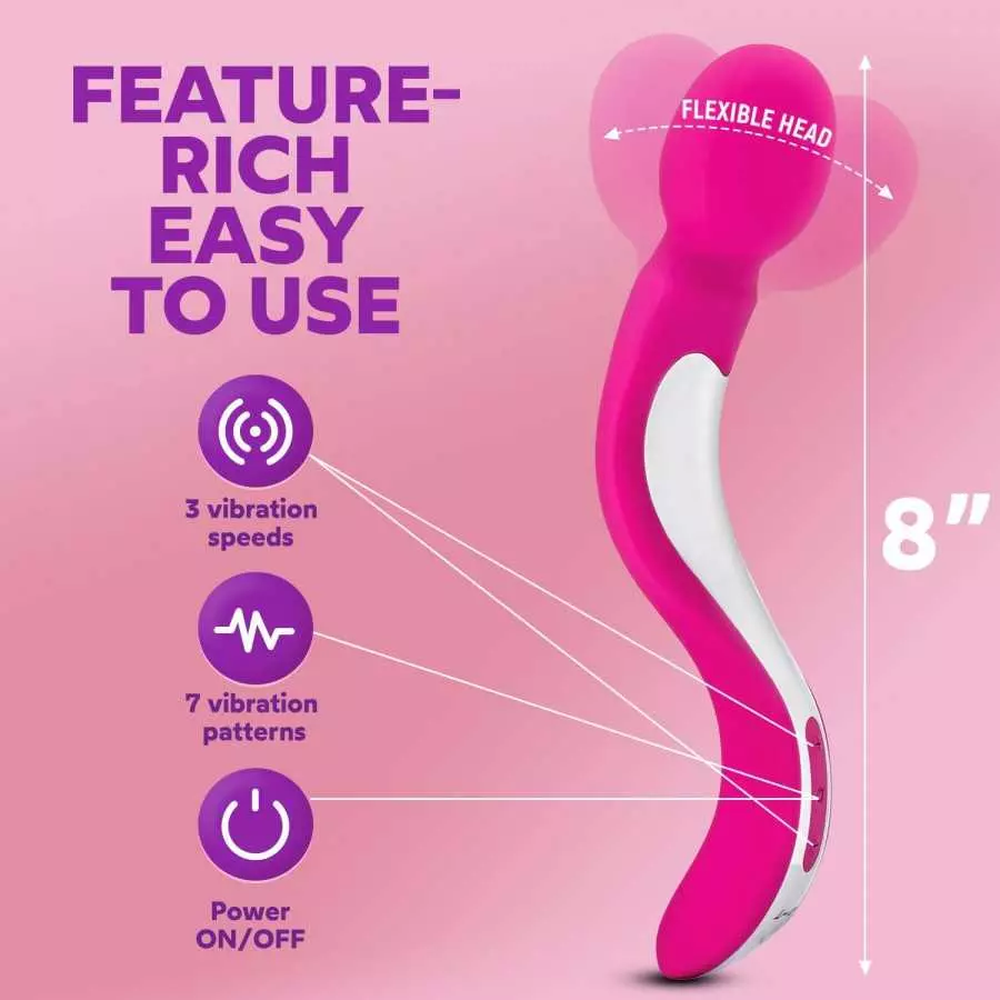 LuLu 8 Powerful Handheld Electric Back Massager for Women - Strong Personal Magic Massage for Sports Recovery, Muscle Aches, & B