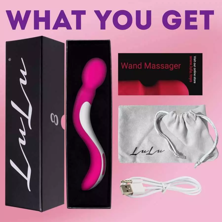 LuLu 8 Powerful Handheld Electric Back Massager for Women - Strong Personal Magic Massage for Sports Recovery, Muscle Aches, & B