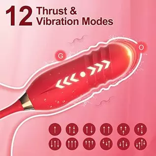 Rose Toy for Women, G Spot Thrusting Dildo Vibrator Adult Sex Toys for Clitoris Stimulation with Tongue Licking Vibration Clitor Rose Toy for Women, G Spot Thrusting Dildo Vibrator Adult Sex Toys for Clitoris Stimulation with Tongue Licking Vibration Clitor