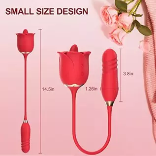 Rose Toy for Women, G Spot Thrusting Dildo Vibrator Adult Sex Toys for Clitoris Stimulation with Tongue Licking Vibration Clitor Rose Toy for Women, G Spot Thrusting Dildo Vibrator Adult Sex Toys for Clitoris Stimulation with Tongue Licking Vibration Clitor