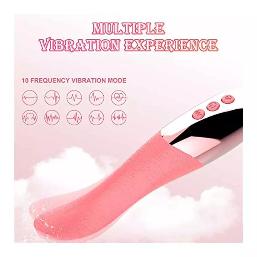 Realistic Clitoral Tongue Licking G Spot Vibrators Adult Sex Toys for Women, 10 Vibration Modes Vaginal Nipples Stimulator with 
