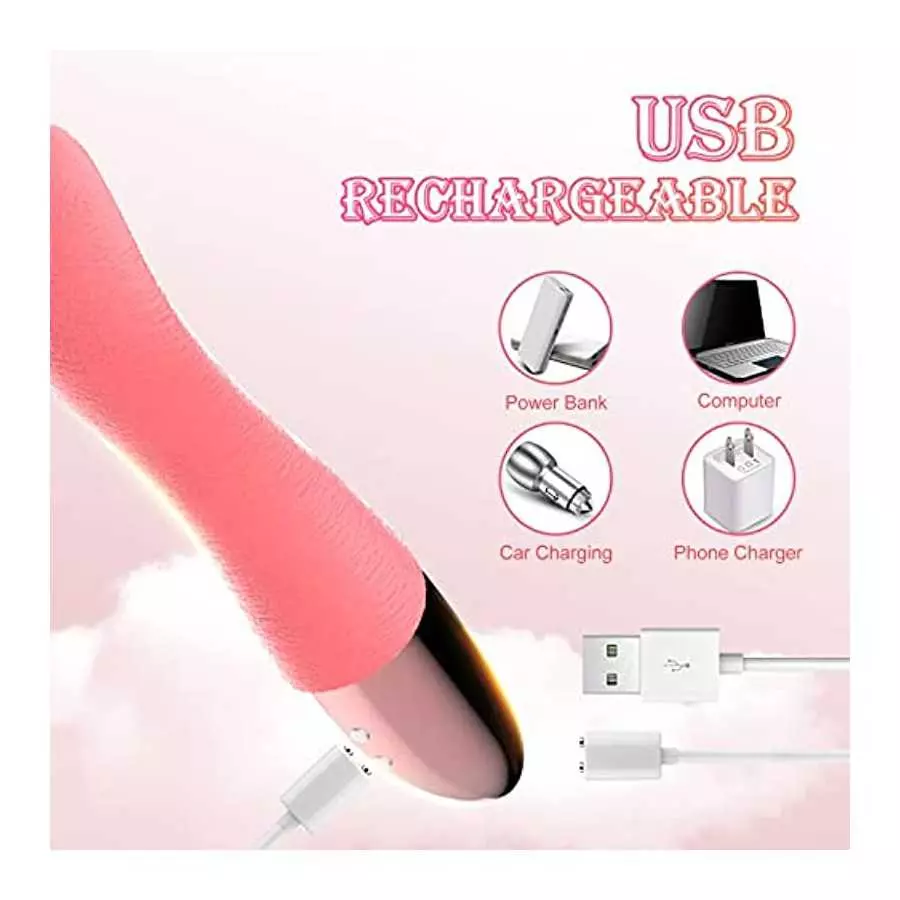 Realistic Clitoral Tongue Licking G Spot Vibrators Adult Sex Toys for Women, 10 Vibration Modes Vaginal Nipples Stimulator with 