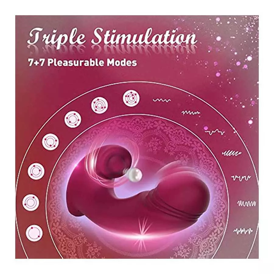 Clitoral Vibrator Wiggling G Spot Vibrator, Clit Vaginal Stimulator Realistic Dildo with 7 Flapping & Vibrating Modes, Rechargea