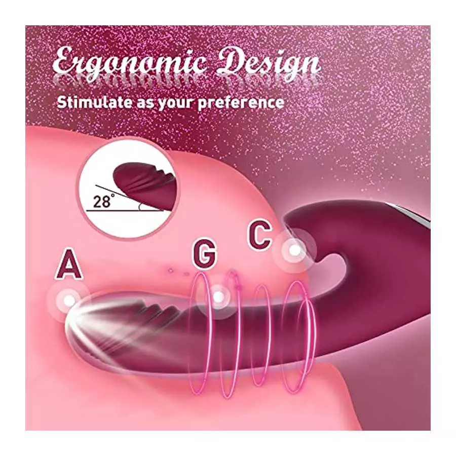 Clitoral Vibrator Wiggling G Spot Vibrator, Clit Vaginal Stimulator Realistic Dildo with 7 Flapping & Vibrating Modes, Rechargea