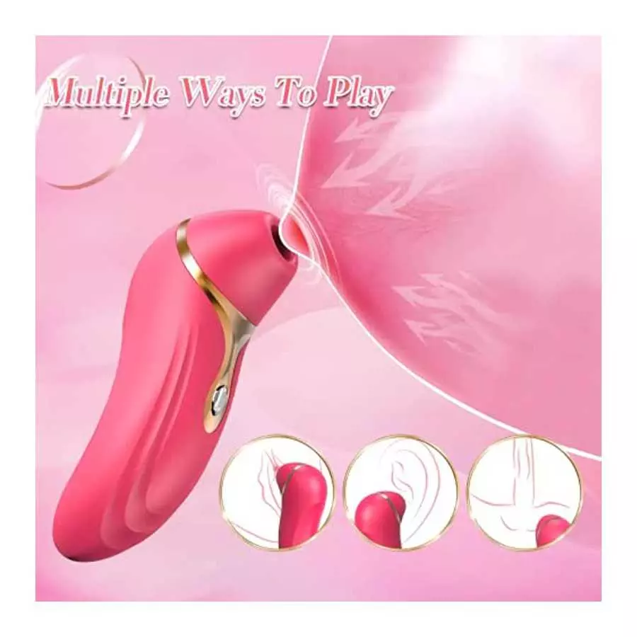 Clitoral Sucking,Women Vibrator Sex Toys,Clit Nipple Stimulation with 3 Pulse Pure Suction Intensity,G spot Dildo Vibrator Rose 