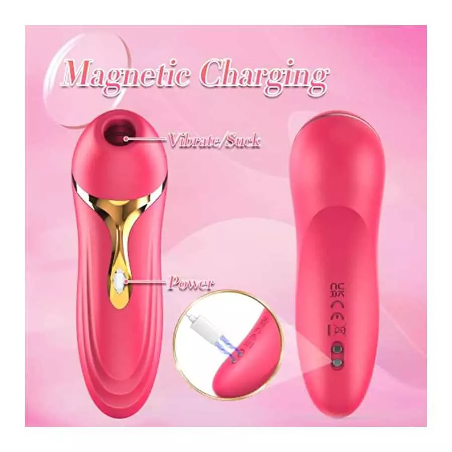 Clitoral Sucking,Women Vibrator Sex Toys,Clit Nipple Stimulation with 3 Pulse Pure Suction Intensity,G spot Dildo Vibrator Rose 