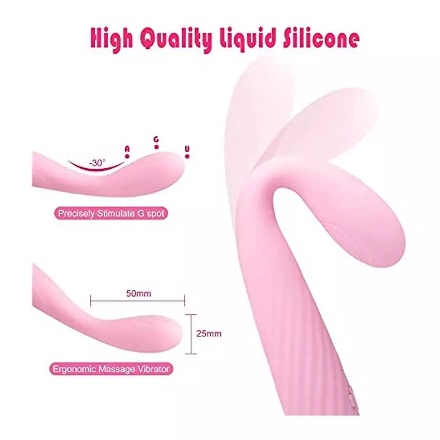 G Spot Vibrator, Orgasm Fast Finger Shaped Waterproof Softer and Flexible Full Silicone Vibes for Women, 14 Vibrations Clitoris 