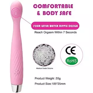 G Spot Vibrator, Orgasm Fast Finger Shaped Waterproof Softer and Flexible Full Silicone Vibes for Women, 14 Vibrations Clitoris 