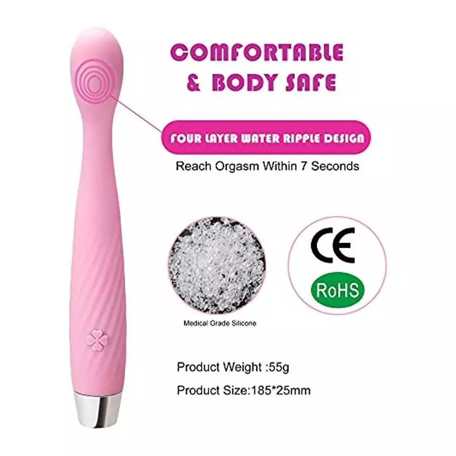 G Spot Vibrator, Orgasm Fast Finger Shaped Waterproof Softer and Flexible Full Silicone Vibes for Women, 14 Vibrations Clitoris 