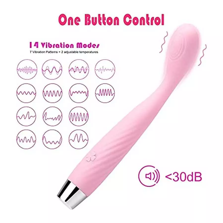 G Spot Vibrator, Orgasm Fast Finger Shaped Waterproof Softer and Flexible Full Silicone Vibes for Women, 14 Vibrations Clitoris 