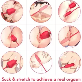 Rose Toy Vibrator for Women, Nipple Clitoral Stimulator Rose Toy, Thrusting Dildo Tongue Licking Vibrator with 9 Modes, Clitoris Rose Toy Vibrator for Women, Nipple Clitoral Stimulator Rose Toy, Thrusting Dildo Tongue Licking Vibrator with 9 Modes, Clitoris