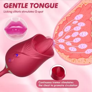 Rose Toy Vibrator for Women, Nipple Clitoral Stimulator Rose Toy, Thrusting Dildo Tongue Licking Vibrator with 9 Modes, Clitoris Rose Toy Vibrator for Women, Nipple Clitoral Stimulator Rose Toy, Thrusting Dildo Tongue Licking Vibrator with 9 Modes, Clitoris