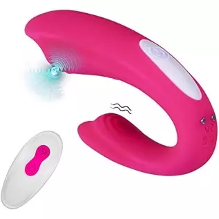 Rechargeable Clitoral and G-Spot Vibrator, Sex Toy Couples Vibrator with 9 Powerful Vibrations, Wireless Remote Control Clitoris