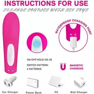 Rechargeable Clitoral and G-Spot Vibrator, Sex Toy Couples Vibrator with 9 Powerful Vibrations, Wireless Remote Control Clitoris Rechargeable Clitoral and G-Spot Vibrator, Sex Toy Couples Vibrator with 9 Powerful Vibrations, Wireless Remote Control Clitoris
