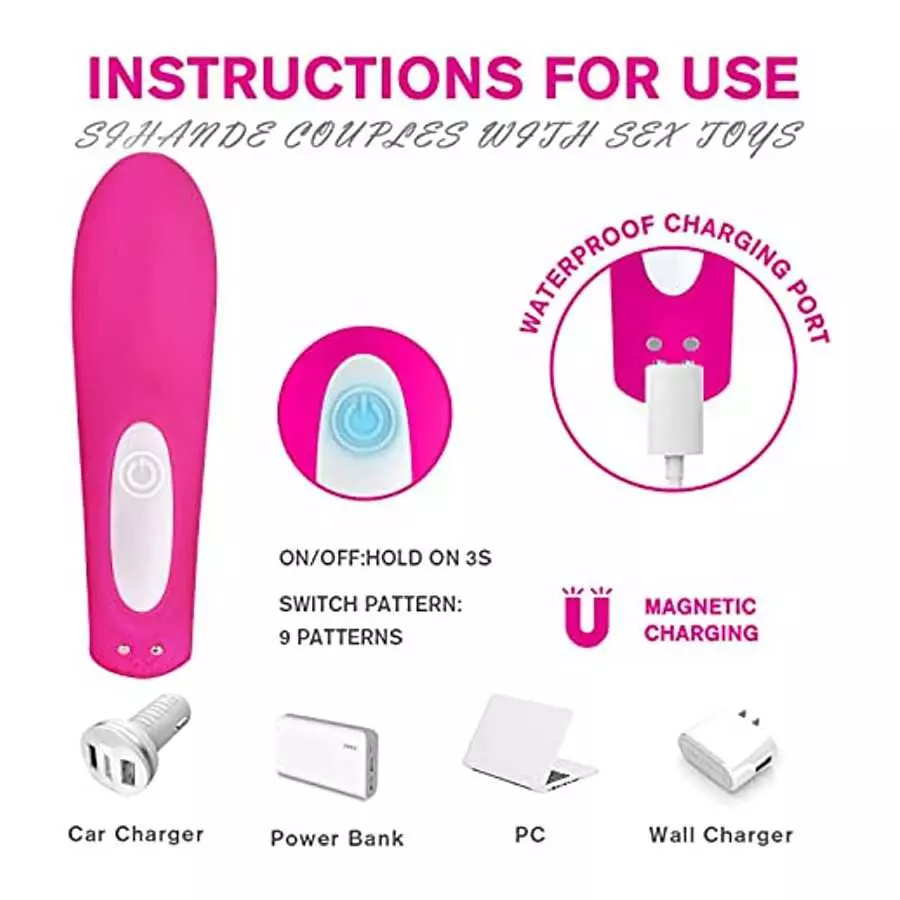 Rechargeable Clitoral and G-Spot Vibrator, Sex Toy Couples Vibrator with 9 Powerful Vibrations, Wireless Remote Control Clitoris