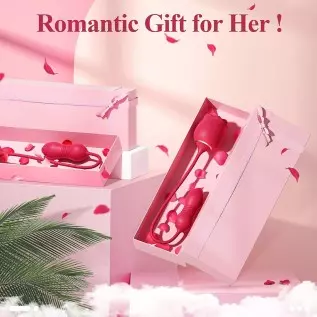 Rose Sex Stimulator for Women - 9 Thrusting & 9 Flapping Adult Sex Toys & Games, Rose Toy Dildo G Spot Vibrator with Anal Butt P