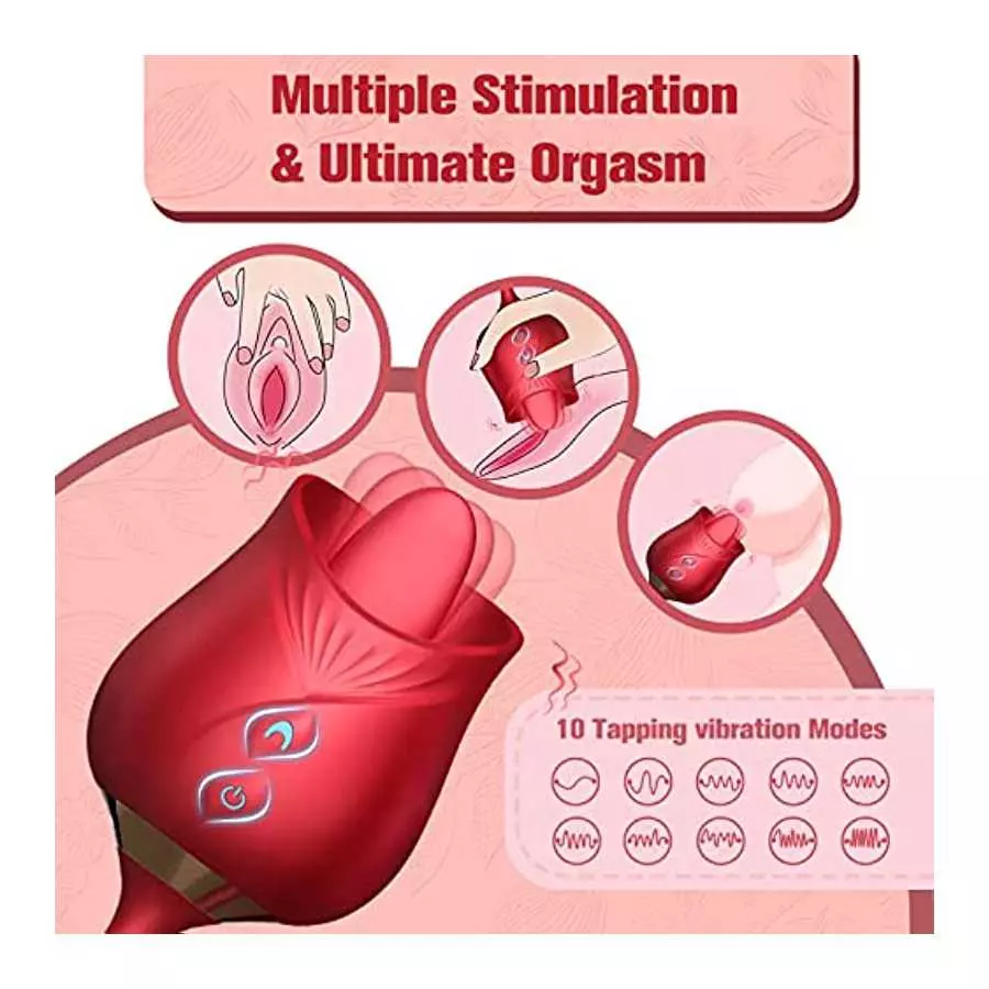 Rose Sex Stimulator for Women, Rose Toys Woman Sex Thrusting and Licking, Rose Adult Sex Toys Games Clitoral Tongue Thrusting G 