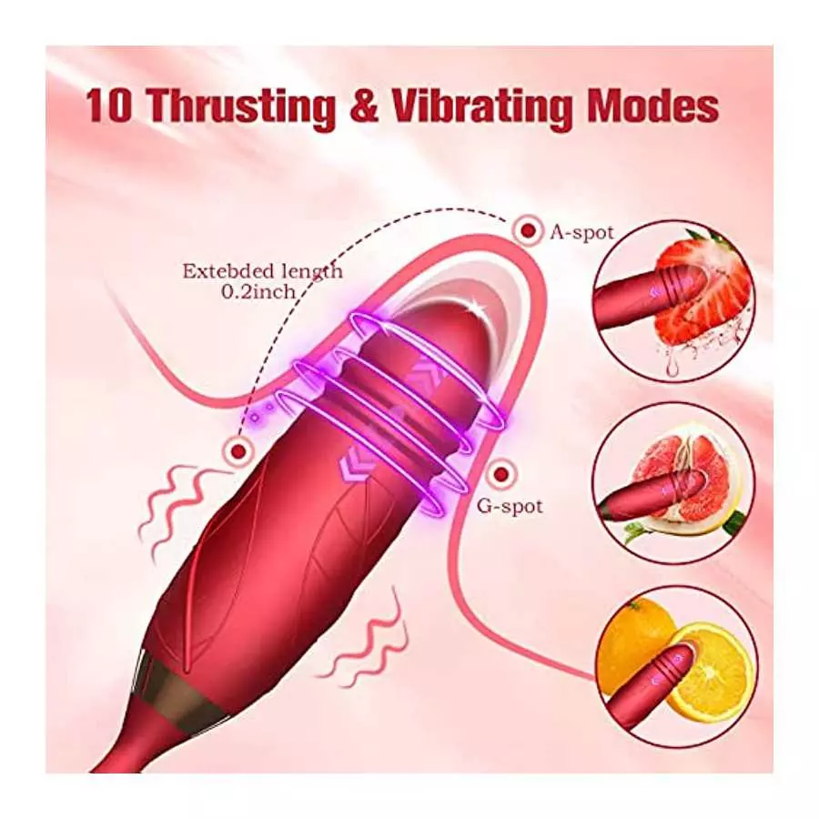 Rose Sex Stimulator for Women, Rose Toys Woman Sex Thrusting and Licking, Rose Adult Sex Toys Games Clitoral Tongue Thrusting G 