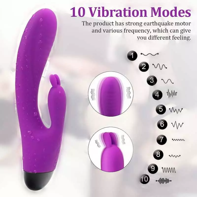 Yoekey G Spot Vibrator for Women,Purple Vibrating Dildo for Clitoris Stimulation with 7 Vibration Modes, Heat Anal Vibrator ,Wat