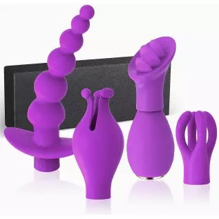 G-spot Massage Vibrator 10 Vibration Modes Clitoral Stimulation Backyard Massage Adult Sex Toys 5 Pcs Set for Couples Play(Black