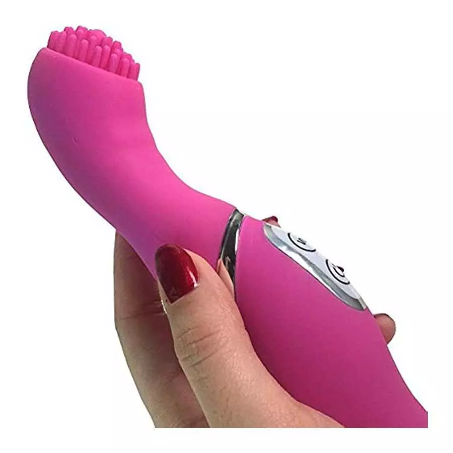 Silicone Clitoral Vibrator with Raised Nubby Ticklers and 7 Powerful Vibrating Functions