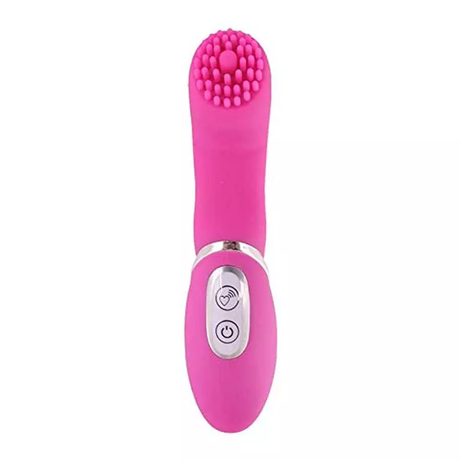 Silicone Clitoral Vibrator with Raised Nubby Ticklers and 7 Powerful Vibrating Functions