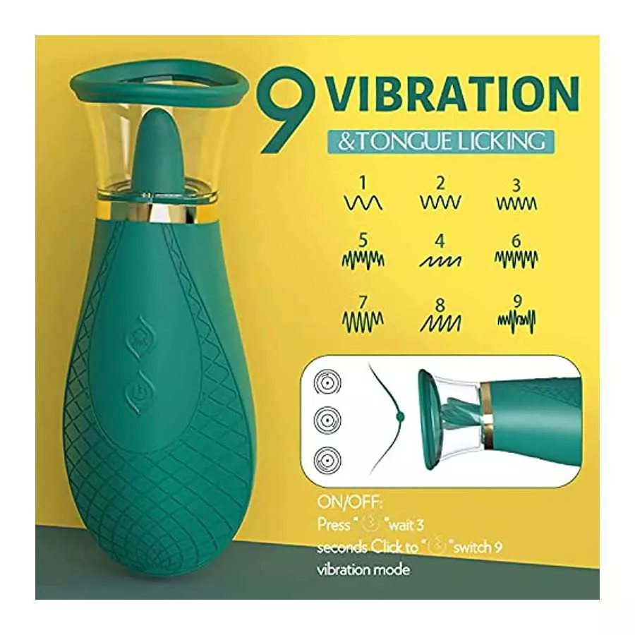 Clitoral Sucking Vibrator Adult Sex Toys, 3 Sucking 9 Licking Modes Nipples Clit Sucker for Quick Orgasm, Tongue Vibrators Adult