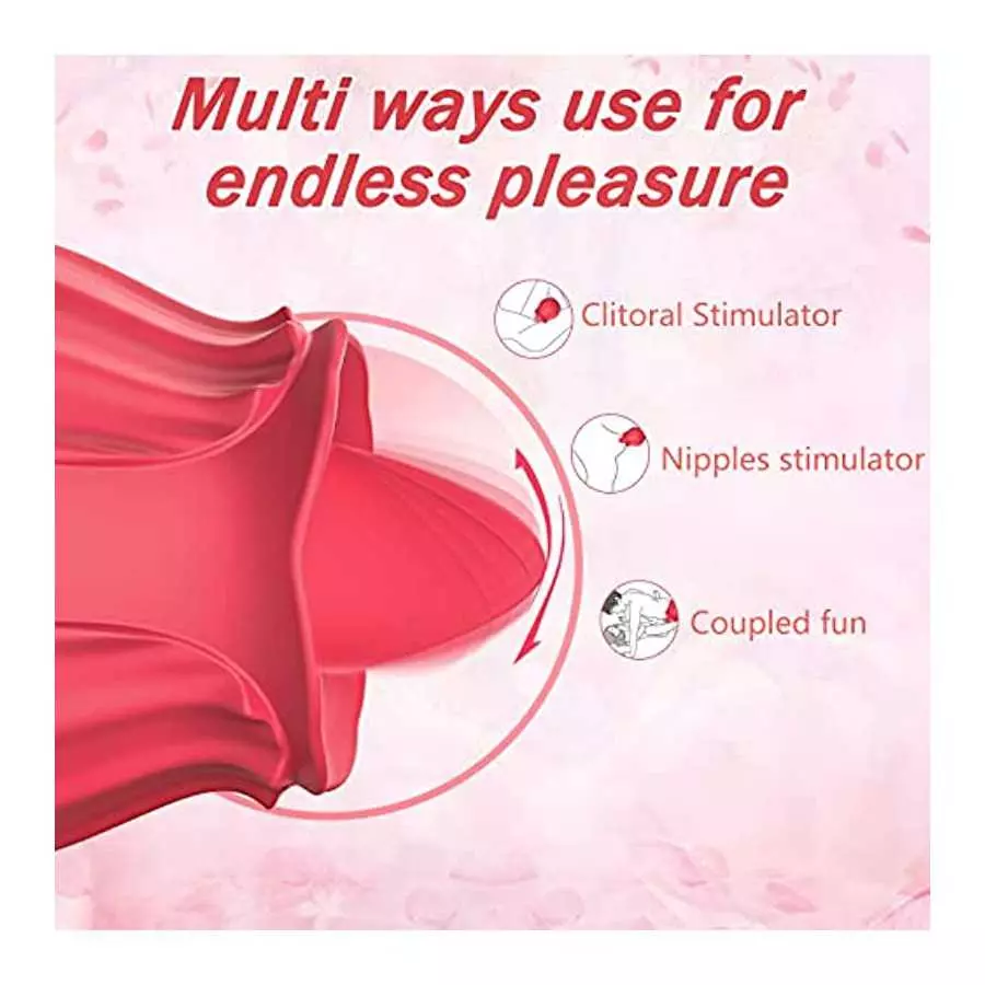 2022 Rose Toy for Women - Small Rose Vibrator Sex Stimulator Personal Massager for Women, Rose Tongue Licking Toy with 10 Modes,