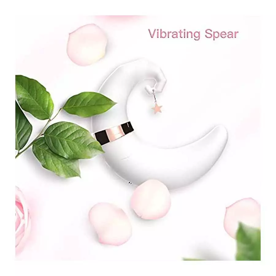 Moon Vibrator for Female,2 in 1 Air Pulse Clitoral Nipple Stimulation Massager,Suitable for Women and Couples G-Spot Pleasure