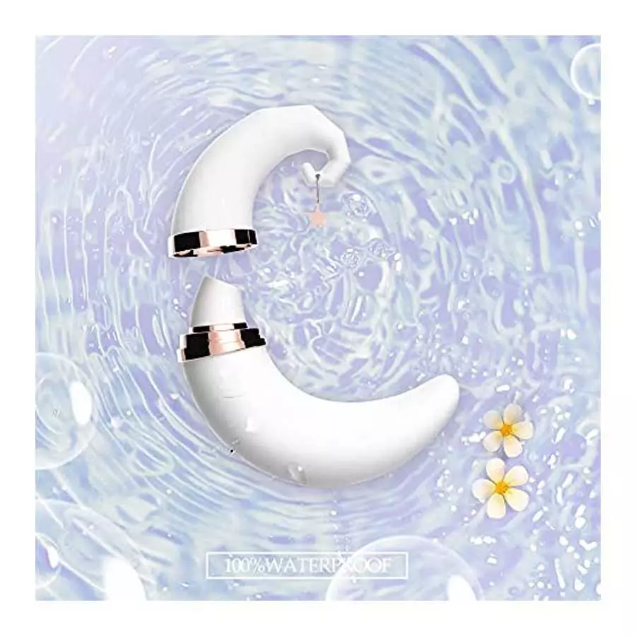 Moon Vibrator for Female,2 in 1 Air Pulse Clitoral Nipple Stimulation Massager,Suitable for Women and Couples G-Spot Pleasure