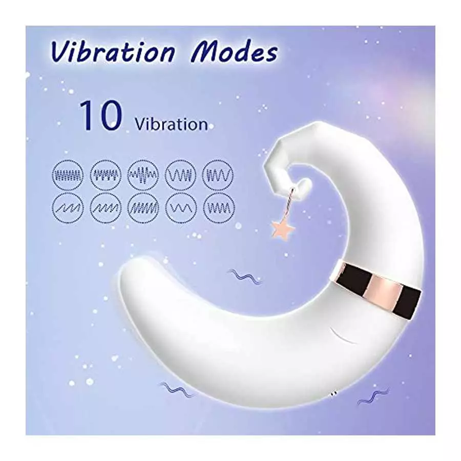 Moon Vibrator for Female,2 in 1 Air Pulse Clitoral Nipple Stimulation Massager,Suitable for Women and Couples G-Spot Pleasure