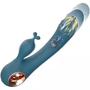 Rabbit Vibrator Sex Toys for Women, G Spot Vibrator Dildo with Bunny Ears 10 Vibrations and One-Click Enhanced Mode, Waterproof 