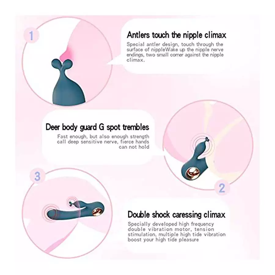 Rabbit Vibrator Sex Toys for Women, G Spot Vibrator Dildo with Bunny Ears 10 Vibrations and One-Click Enhanced Mode, Waterproof 