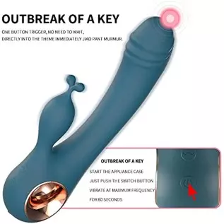 Rabbit Vibrator Sex Toys for Women, G Spot Vibrator Dildo with Bunny Ears 10 Vibrations and One-Click Enhanced Mode, Waterproof Rabbit Vibrator Sex Toys for Women, G Spot Vibrator Dildo with Bunny Ears 10 Vibrations and One-Click Enhanced Mode, Waterproof