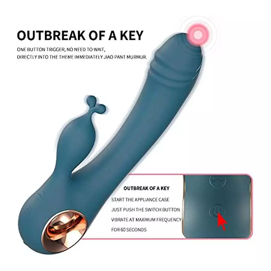 Rabbit Vibrator Sex Toys for Women, G Spot Vibrator Dildo with Bunny Ears 10 Vibrations and One-Click Enhanced Mode, Waterproof 