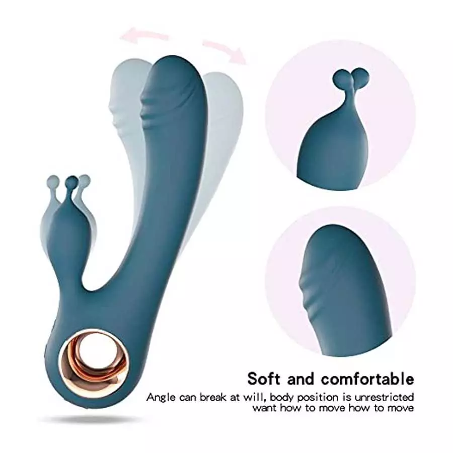 Rabbit Vibrator Sex Toys for Women, G Spot Vibrator Dildo with Bunny Ears 10 Vibrations and One-Click Enhanced Mode, Waterproof 