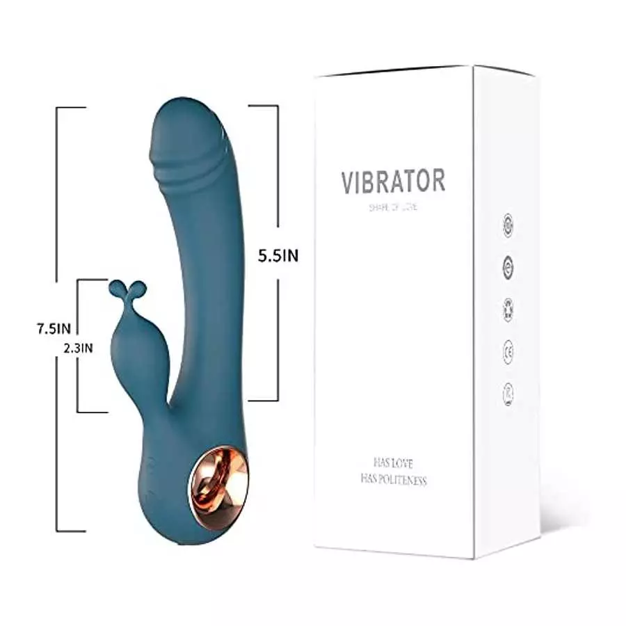 Rabbit Vibrator Sex Toys for Women, G Spot Vibrator Dildo with Bunny Ears 10 Vibrations and One-Click Enhanced Mode, Waterproof 