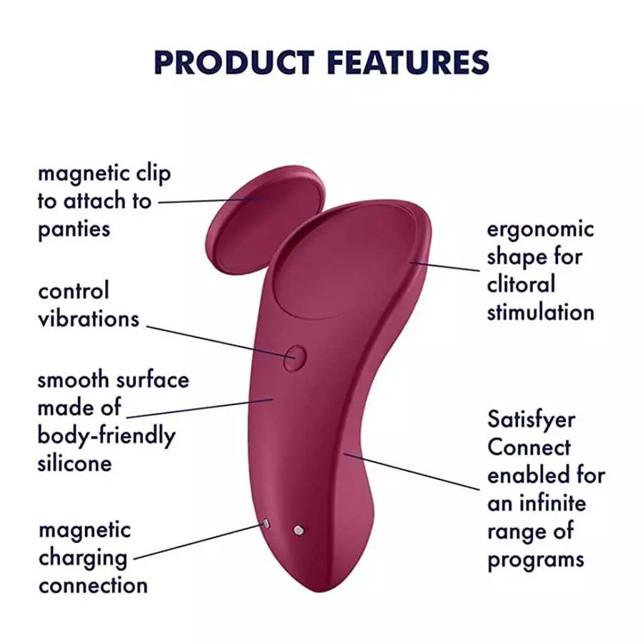 Satisfyer Sexy Secret Panty Vibrator with App Control - Vibrating Clitoris Stimulator, Compatible with Satisfyer App, Waterproof