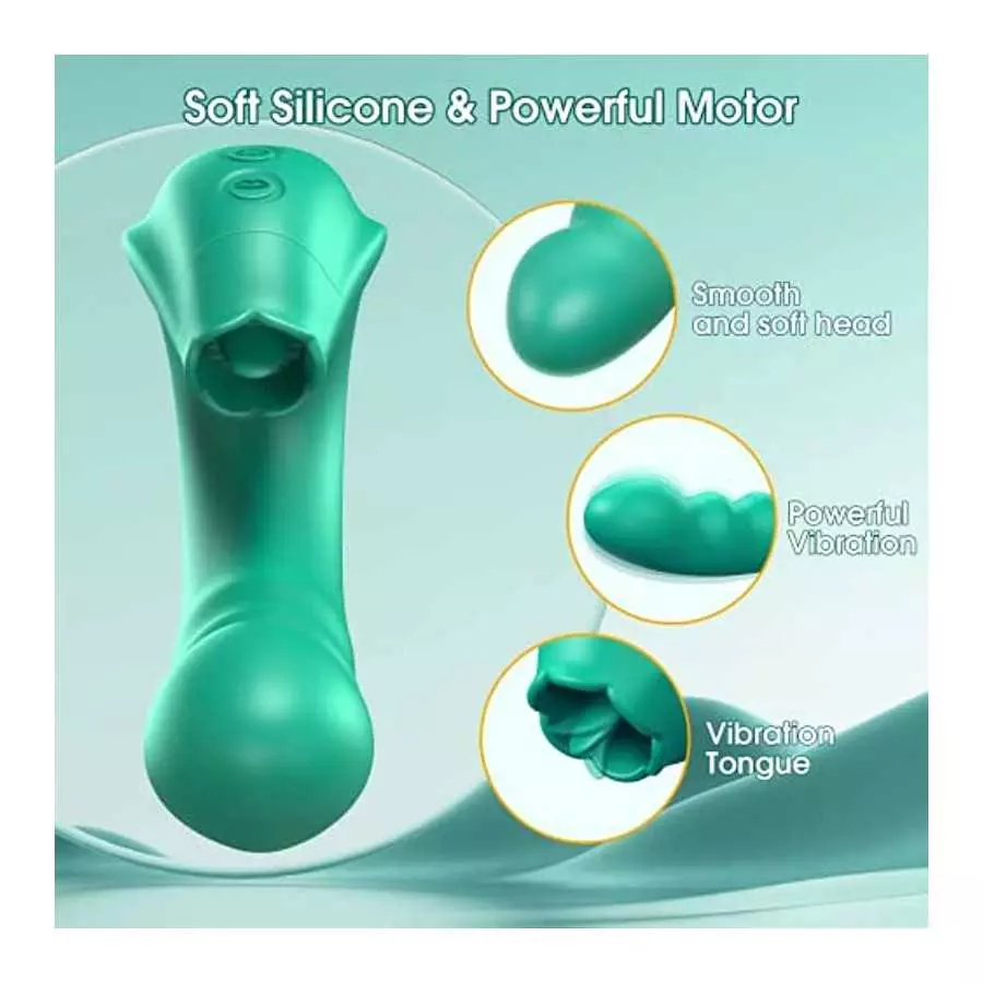 Clitoral Licking Rotating G-Spot Vibrator: 3 in 1 Clit Vibrator with Rotating Anal Dildo & Tongue Toy Licking Support 10 Modes, 