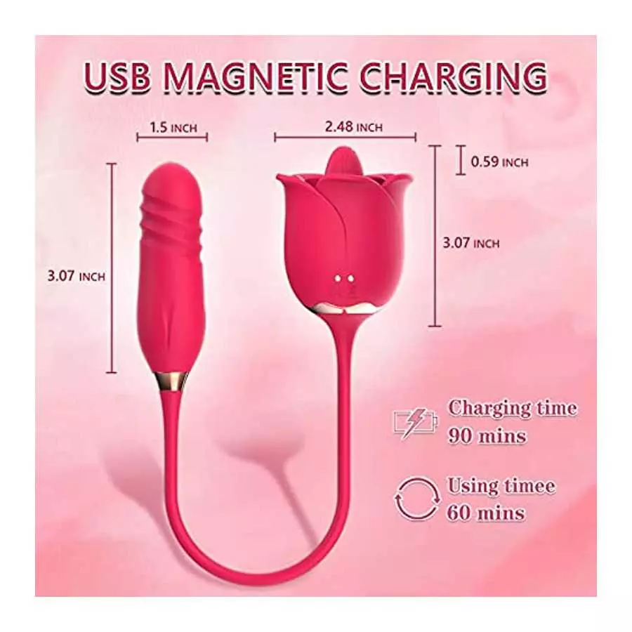 Rose Sex Stimulator for Women Sex Pleasure, Rose Sexual Stimulation Device, Rose Sex Toys for Women Female, Thrusting G Spot Cli