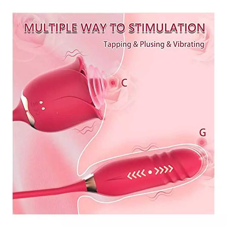 Rose Sex Stimulator for Women Sex Pleasure, Rose Sexual Stimulation Device, Rose Sex Toys for Women Female, Thrusting G Spot Cli