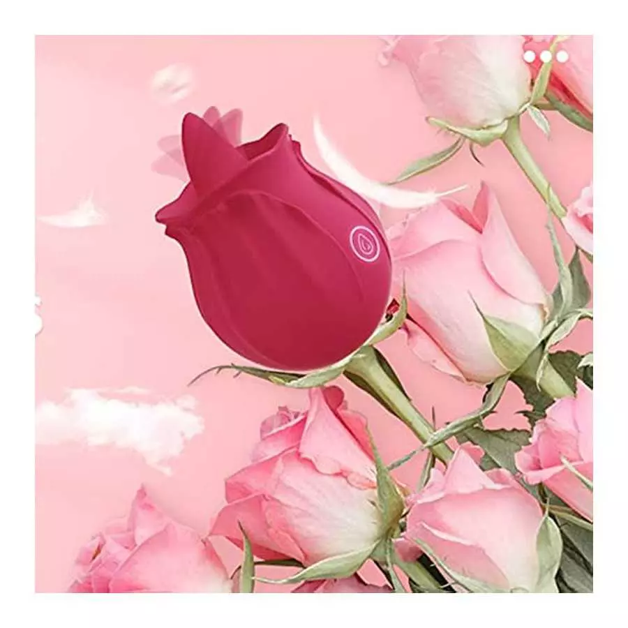 Rose Sex Stimulator for Women - Rose Toy Vibrator for Women Clitoral Stimulator Tongue Licking G Spot Dildo Vibrator with 9 Mode