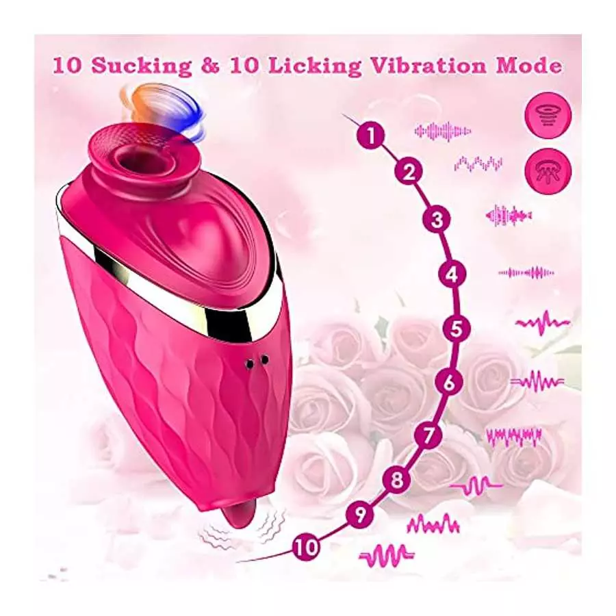 Rose Sex Stimulator for Women,Rose Vibrator,CLIFORT Clitoralis Stimulator for Women with 10 Tongue Licking& Vibrating Modes,Rech
