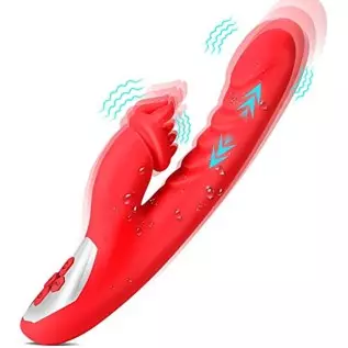 G Spot Vibrator for Woman, Clitoral Licking Thrusting Dildo Vibrator 10 Vibrating 3 Thrusting Adult Sex Toy Vibrator for Woman V