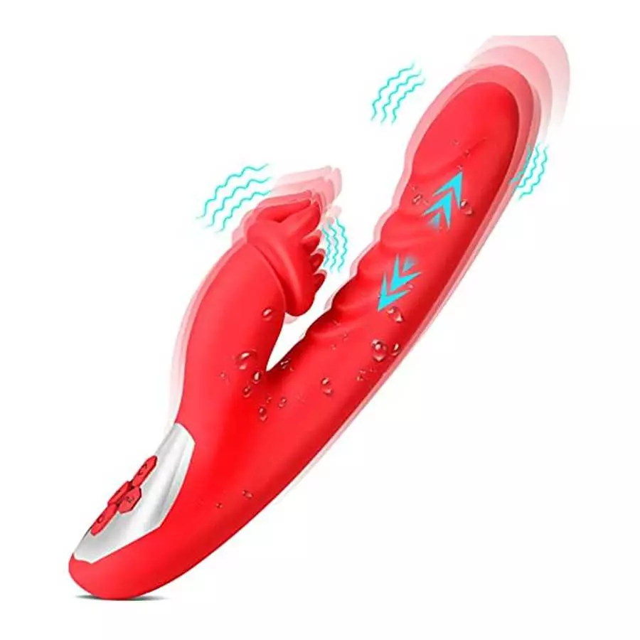 G Spot Vibrator for Woman, Clitoral Licking Thrusting Dildo Vibrator 10 Vibrating 3 Thrusting Adult Sex Toy Vibrator for Woman V