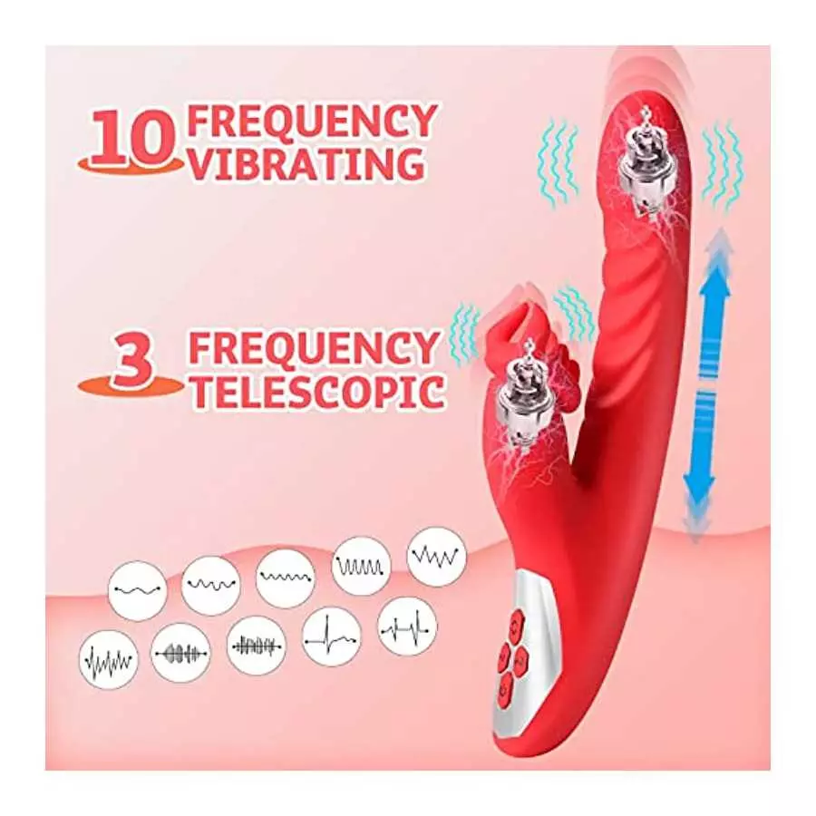 G Spot Vibrator for Woman, Clitoral Licking Thrusting Dildo Vibrator 10 Vibrating 3 Thrusting Adult Sex Toy Vibrator for Woman V